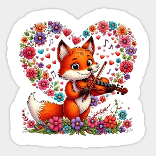 Renard violoniste Sticker